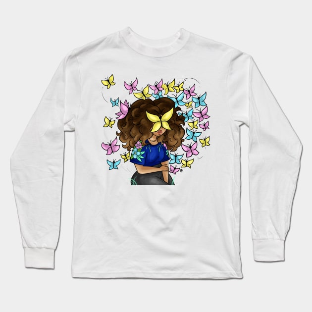 Aliyah Art Butterflies Long Sleeve T-Shirt by aliyahart